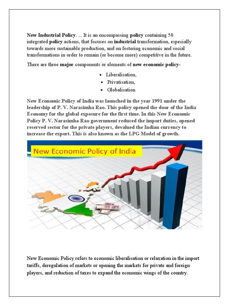India’s 1991 New Economic Policy Overview | PDF