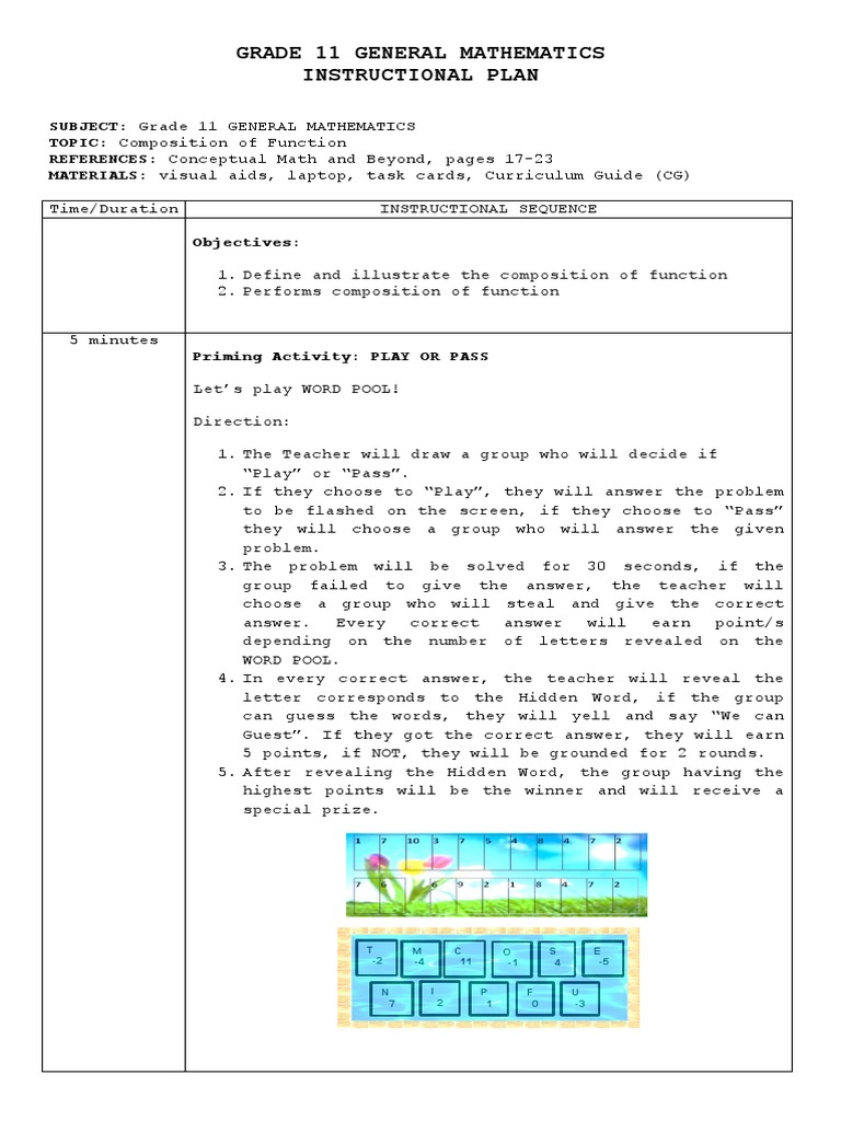 Grade 11 General Mathematics Instructional Plan | PDF | Function ...