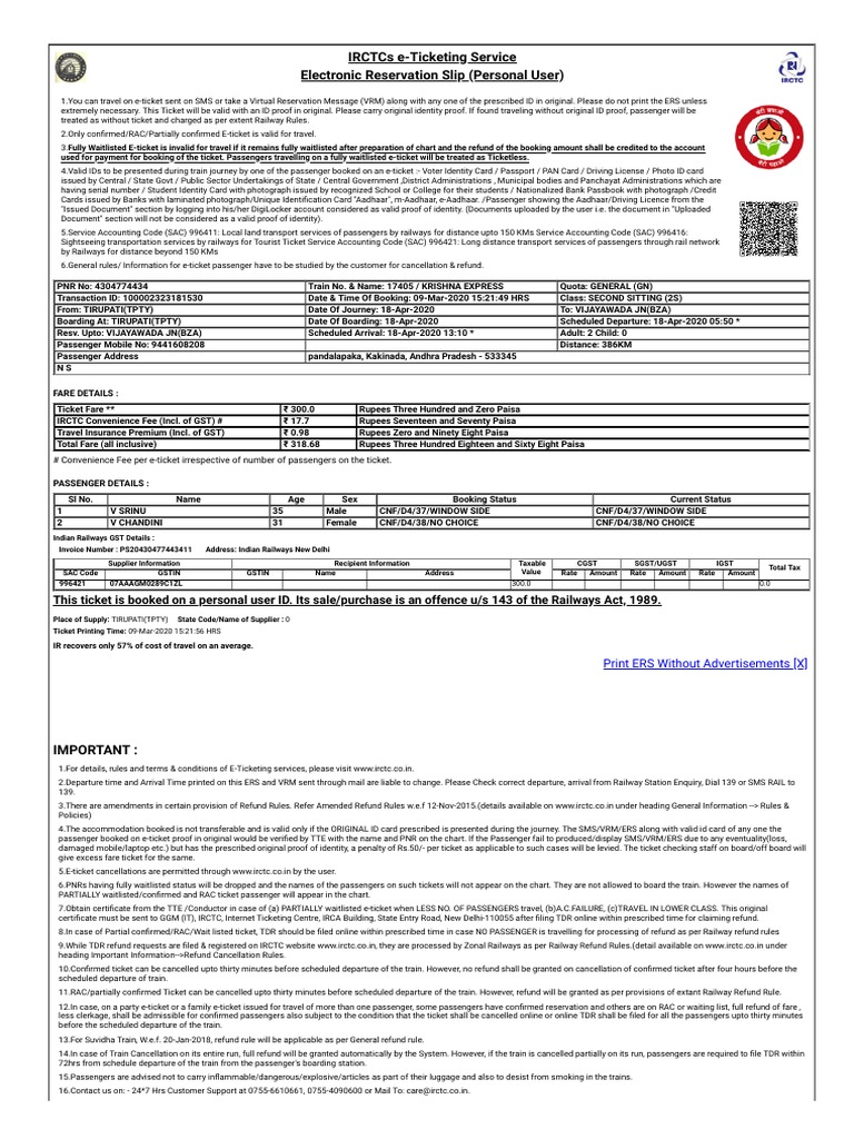 IRCTC e-Ticketing Guidelines | PDF | Identity Document | Transport