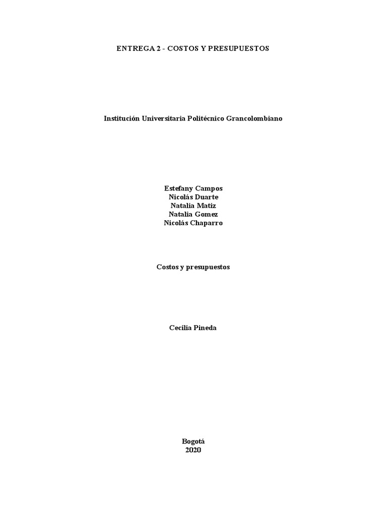 Costos y Presupuestos en Empresas | PDF | Presupuesto | Economias