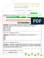 ATIVIDADES - EQUAÇÕES DO 1º GRAU COM DUAS INCÓGNITAS (Editável) - Postagem Até 17abril