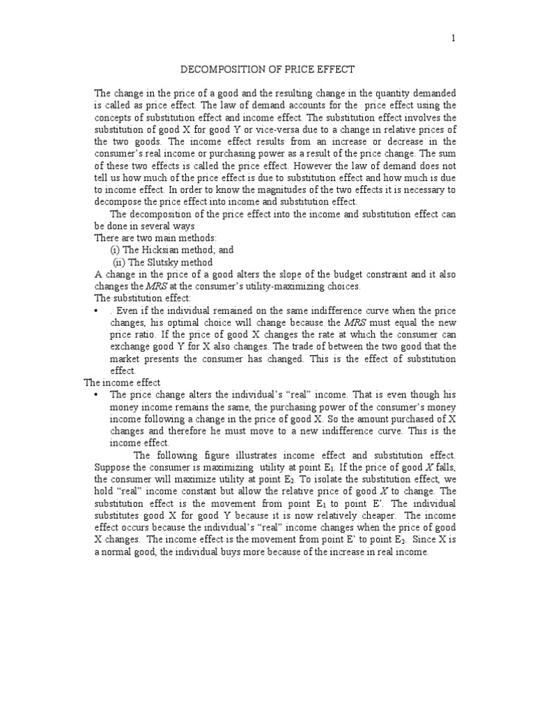 Decomposing Price Effect in Economics | PDF | Utility | Economies