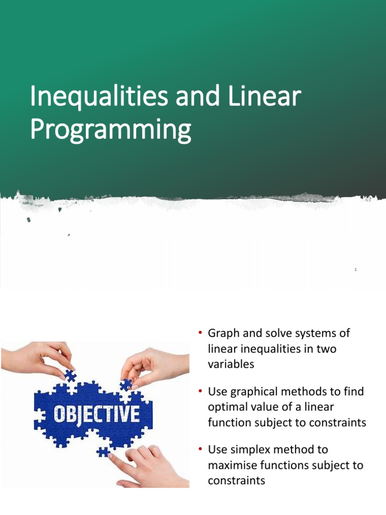 04 - Inequalities and Linear Programming S1 2018-19 | PDF | Linear ...