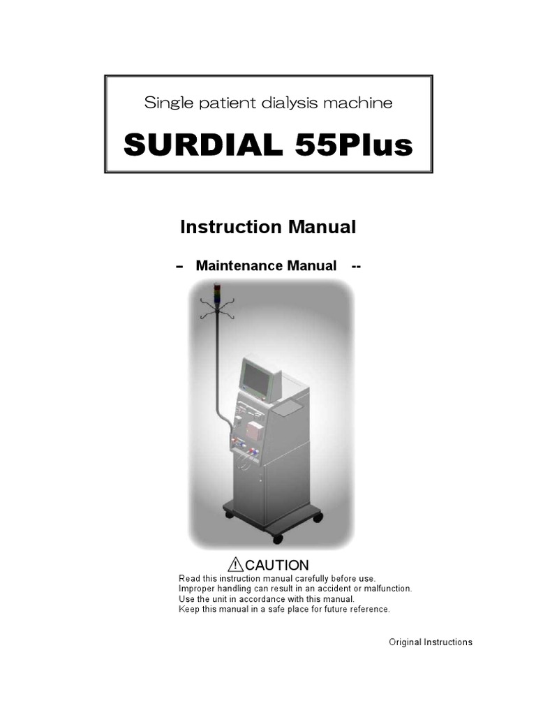 Nipro Surdial 55+ Dialysis Machine Maintenance Manual 1 PDF Dialysis Ac Power Plugs And
