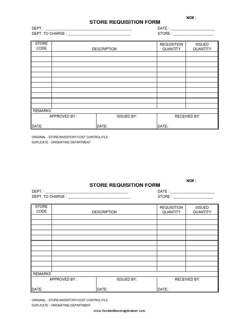 Store Requisition Form PDF PDF