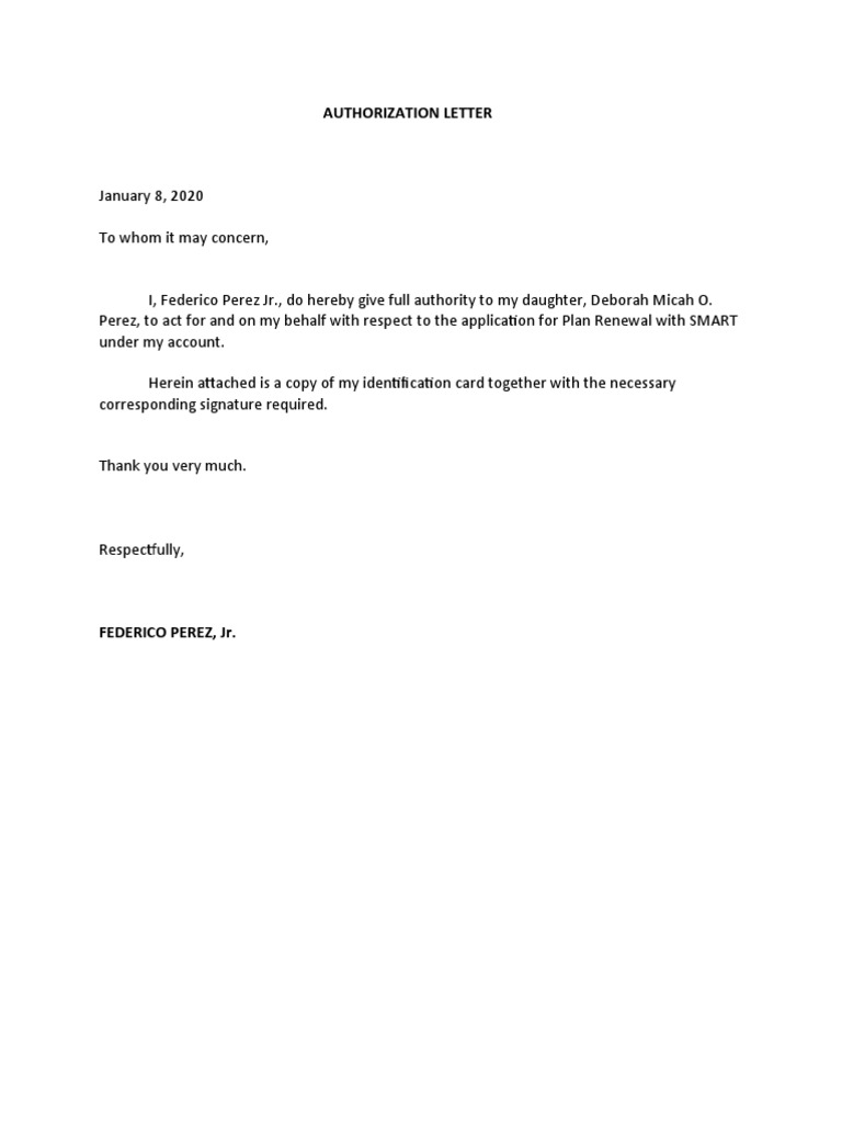 Authorization Letter | PDF