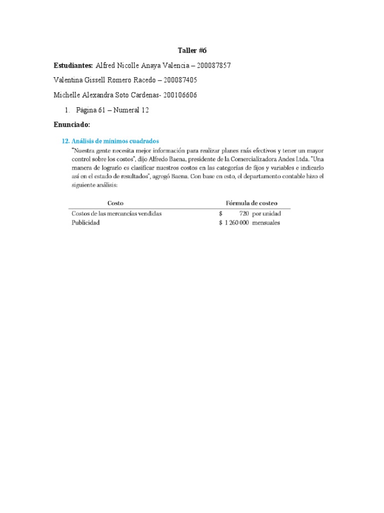 Análisis de Costos y Resultados Financieros | PDF | Riqueza | Negocios ...