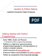 Short Introduction To Python Basics: Geared Towards Data Analysis