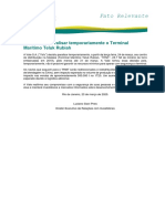 Fato Relevante: Vale Decide Paralisar Temporariamente o Terminal Marítimo Teluk Rubiah