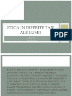 Etica in Diferite Tari