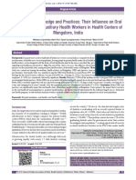 Oral Health Knowledge and Practices: Their Influence On Oral Health Status of Auxiliary Health Workers in Health Centers of Mangalore, India