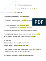 Note Intervals - Well Known Song Comparisons