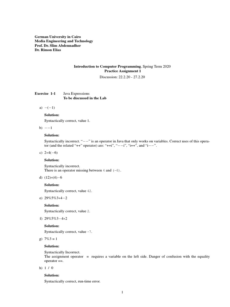 Java Programming Exercises and Solutions | PDF | String (Computer ...