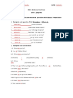 Extra Grammar Exercises (Unit 8, Page 64) : Name: Date