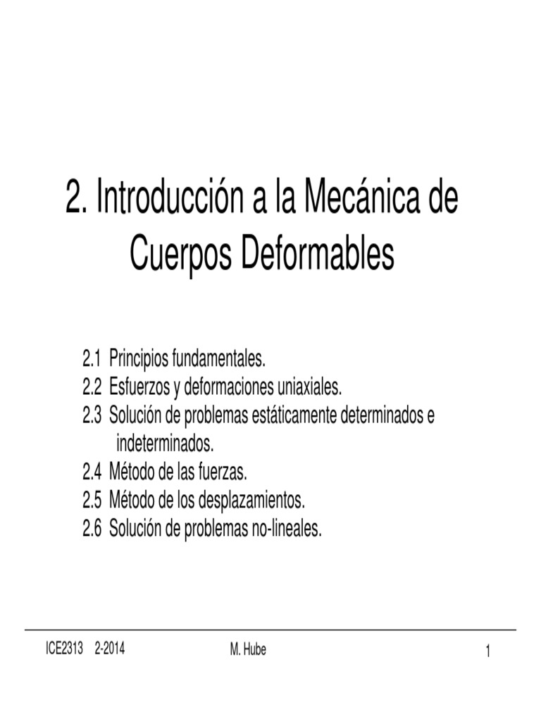 Introducción a la Mecánica de Cuerpos Deformables | PDF | Elasticidad ...