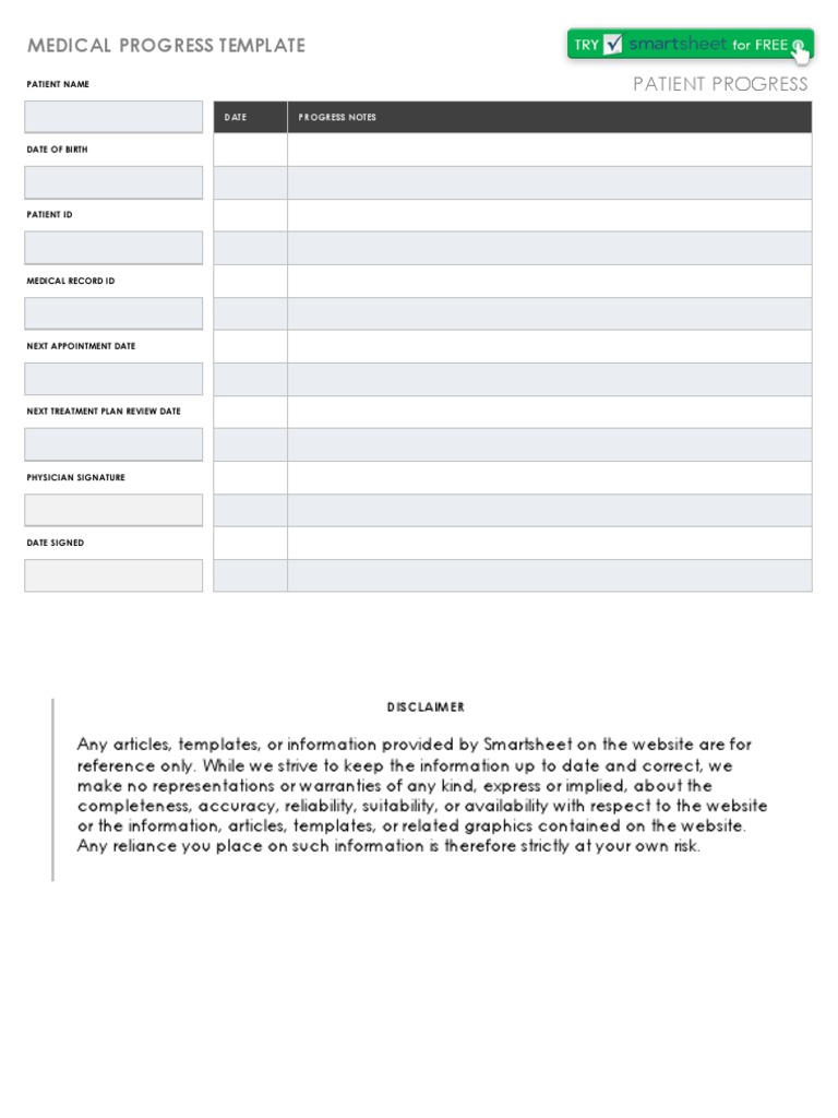 IC Medical Progress Template 10541 - PDF | PDF | Self-Improvement