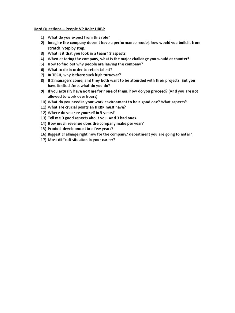 3rd Phase - Hard Questions | PDF | Career & Growth