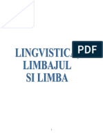 Lingvistica, Limbajul Si Limba