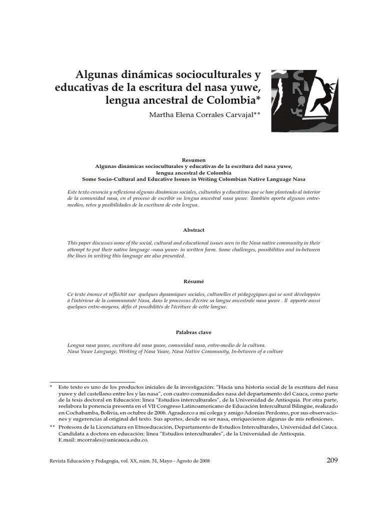 Escritura Del Nasa Yuwe PDF | PDF | Escritura | Lingüística