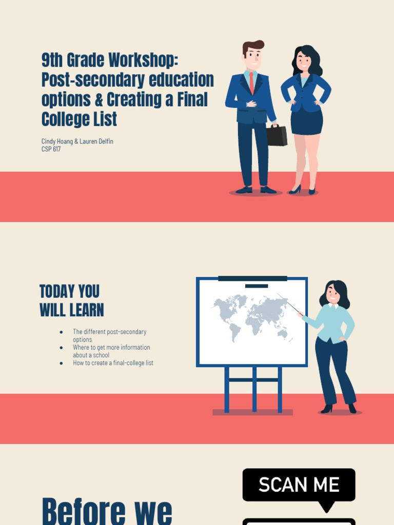 9th Grade PostSecondary Education Options & Creating A Final College List PDF