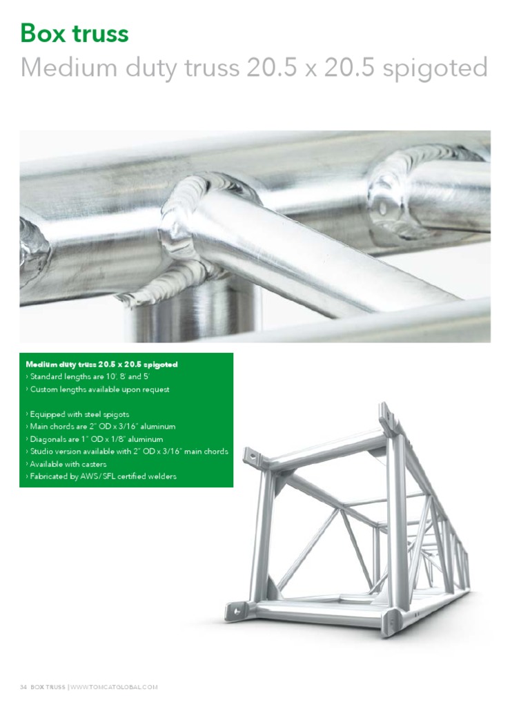 BT - Medium Duty Truss 20 5 X 20 5 Spigoted PDF | PDF | Components ...