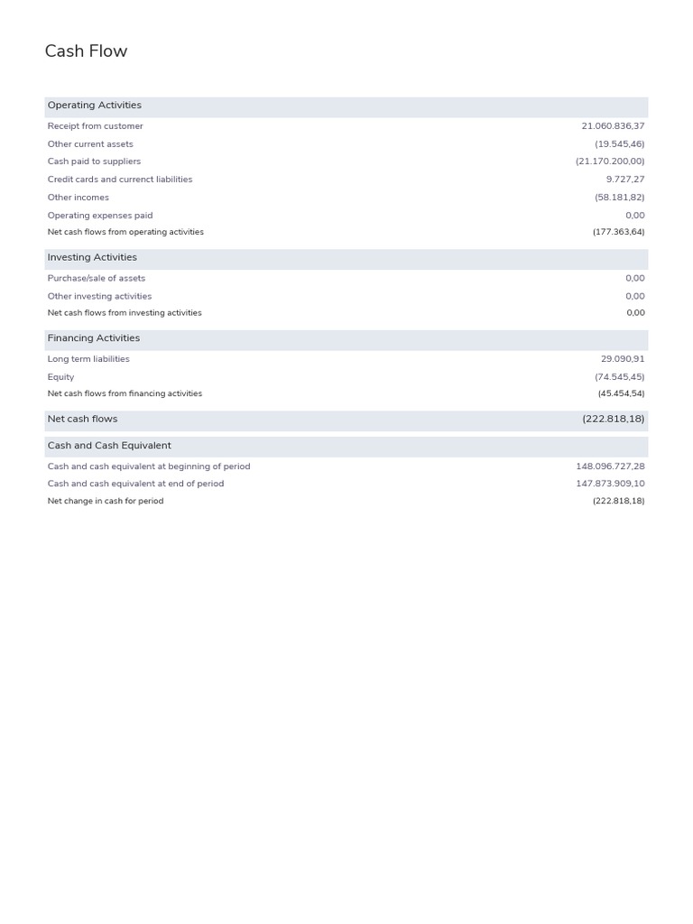 Cash Flow Analysis and Summary Report | PDF