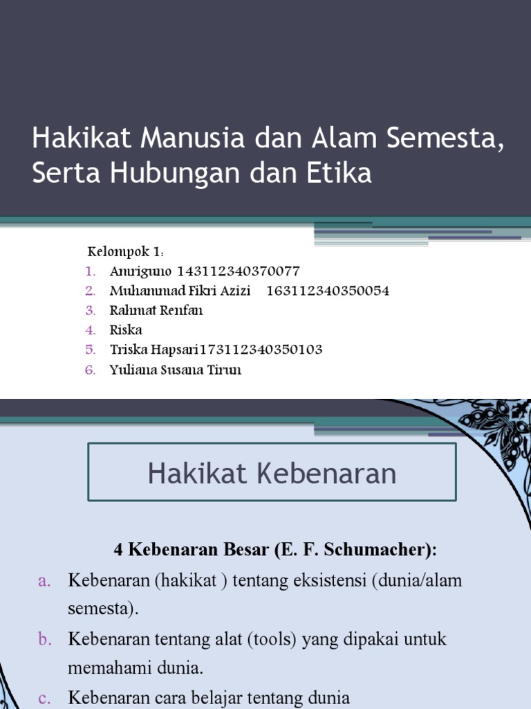 Hakikat Manusia dan Alam Semesta | PDF | Filsafat