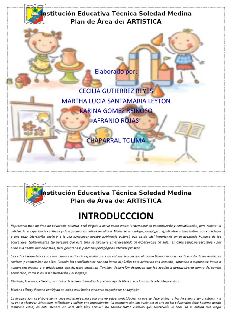 Artistica Plan de Area 2020 | PDF | Educación en artes visuales | Dibujo