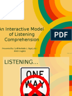 An Interactive Model of Listening Comprehension: Presented By: Zyrill Nathalie L. Digal, 3SE2 BSED-English
