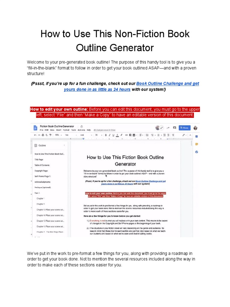 non-fiction book template outline generator pdf | pdf | books