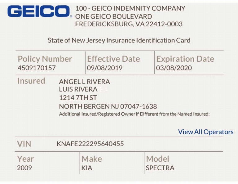 IDCard Image For Vehicle 2 From Policy 4509170157 Front | PDF | Finance ...