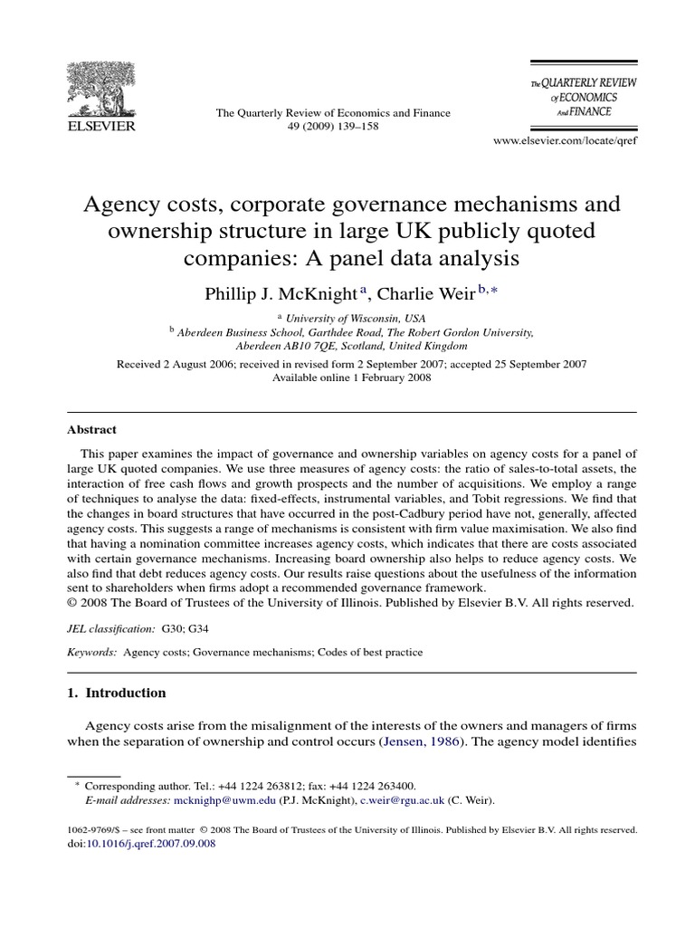 McKnight and Weir (2009) PDF Fixed Effects Model Endogeneity