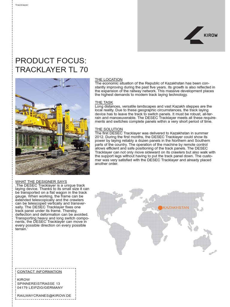 DESEC Tracklayer: Efficient Track Laying | PDF | Kazakhstan