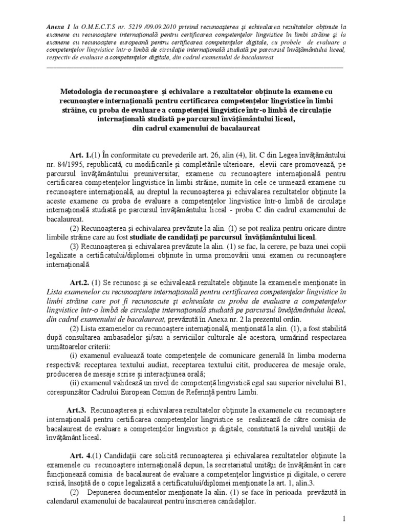 Recunoastere Competente Lingvistice | PDF