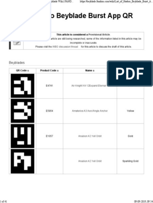 List of Hasbro Beyblade Burst App QR Codes - Beyblade Wiki - FANDOM Powered by Wikia PDF | PDF | | Nature