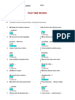 Past Time Words: Complete The Sixteen Sentences Below, Choosing The Best Answer