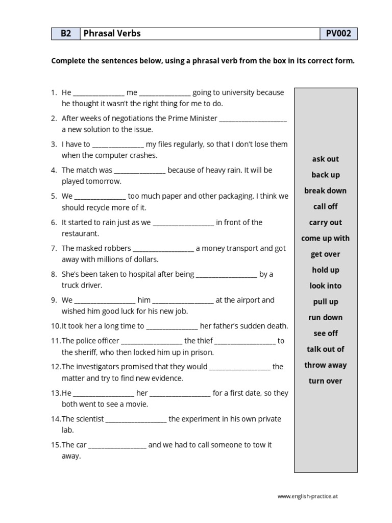 Pv002 Phrasal Verbs Pdf Pdf Violence