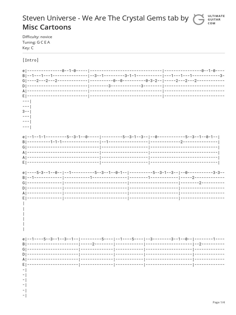 Steven Universe We Are The Crystal Gems Tab (Ver 2) by Misc