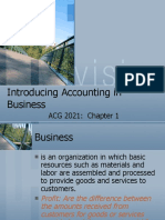 Introducing Accounting in Business: ACG 2021: Chapter 1