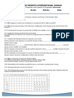 Periodic Properties and Variation in Properties Worksheet