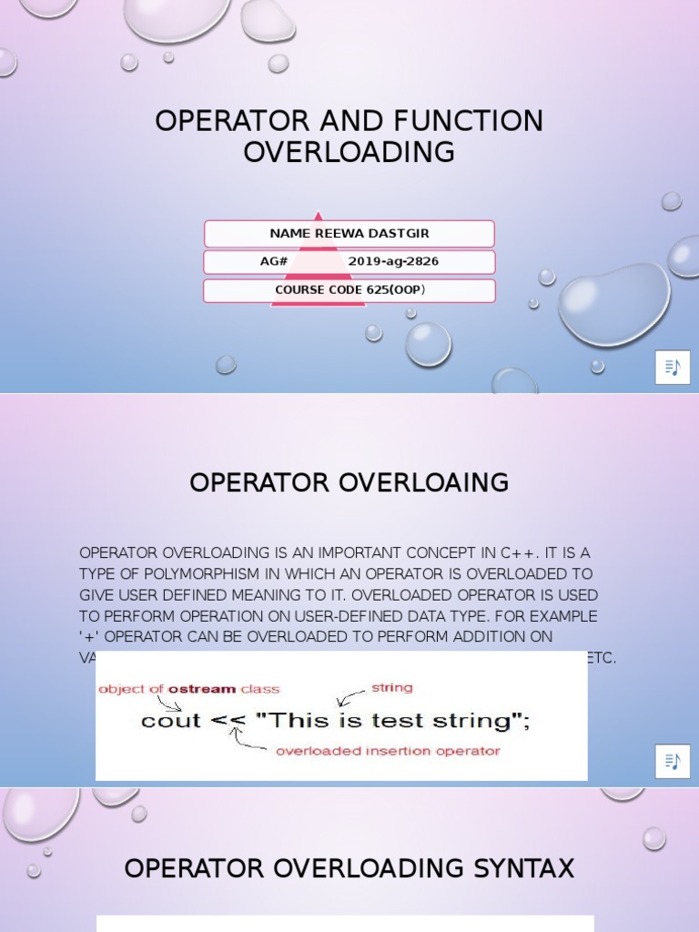 Operator and Function Overloading | PDF | Software Development ...