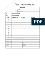 Invoice: 001-JCMI P602 Artrio Global PVT LTD Shweta Deshpande
