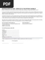 Modulo di ripensamento