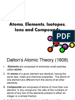 Atoms, Elements, Isotopes, Ions and Compounds