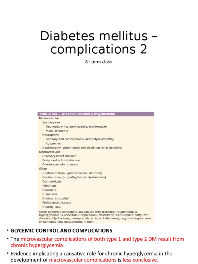 Diabetes Mellitus - Complications | PDF | Diabetes Management | Diabetes
