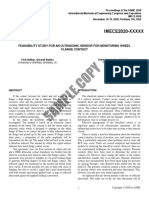 Imece 20 XXXXX: Feasability Study For An Ultrasonic Sensor For Monitoring Wheel Flange Contact