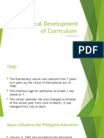 Historical Development of Curriculum: (Continuation)