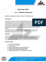 Azeotropy 2019 Affiche - Problem Statement: Deadline For Abstract Submission: 11:59 PM, 4 February, 2019