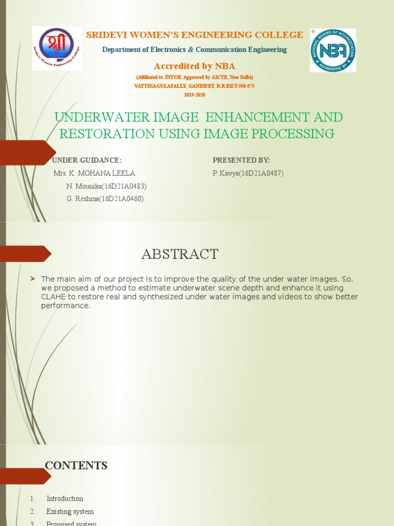 Underwater Image Enhancement Techniques | PDF | Computing And ...