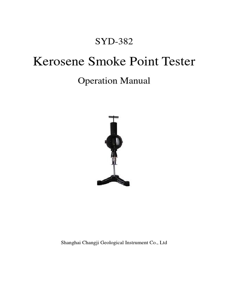 Kerosene Smoke Point Tester Manual | PDF | Smoke | Kerosene